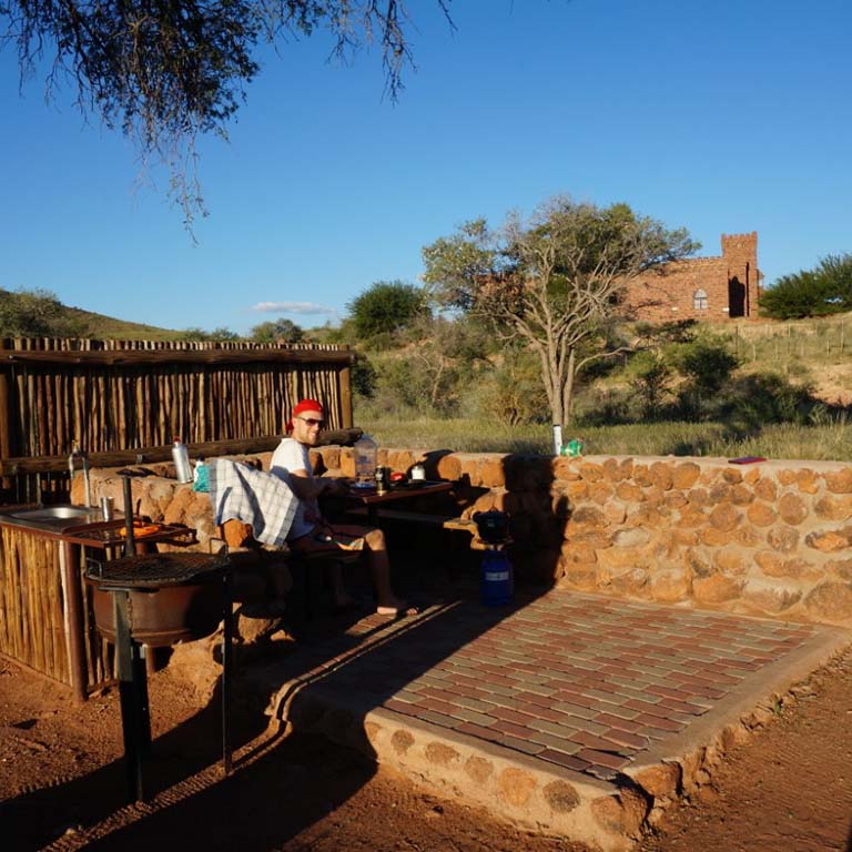 Duwisib Castle Zwischenstopp auf Camping-Platz Duwisib Castle Zwischenstopp auf Camping-Platz